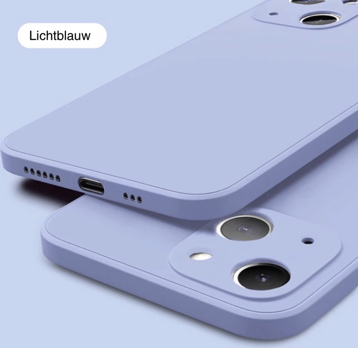 iPhone 13 Hoesje - Lichtblauw - ‘fall proof’ - met ‘Airbag’