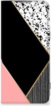 Bookcase Hoesje OnePlus Nord 2T Smart Cover Black Pink Shapes