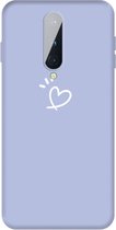 Voor OnePlus 8 Three Dots Love-heart Pattern Frosted TPU beschermhoes (lichtpaars)