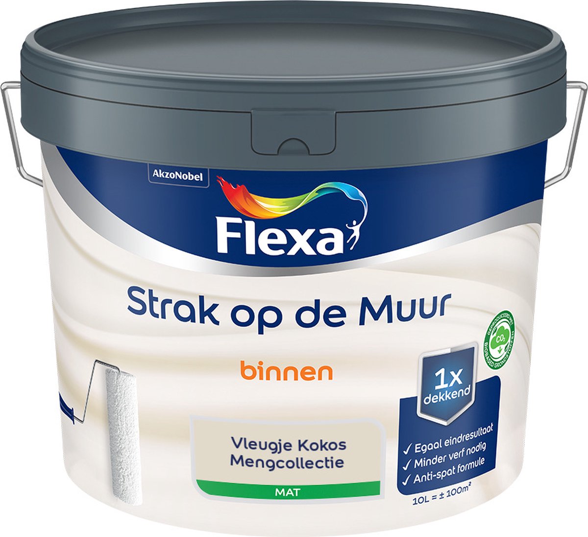 Flexa Strak op de Muur Muurverf - Mat - Mengkleur - Vleugje Kokos - 10 liter