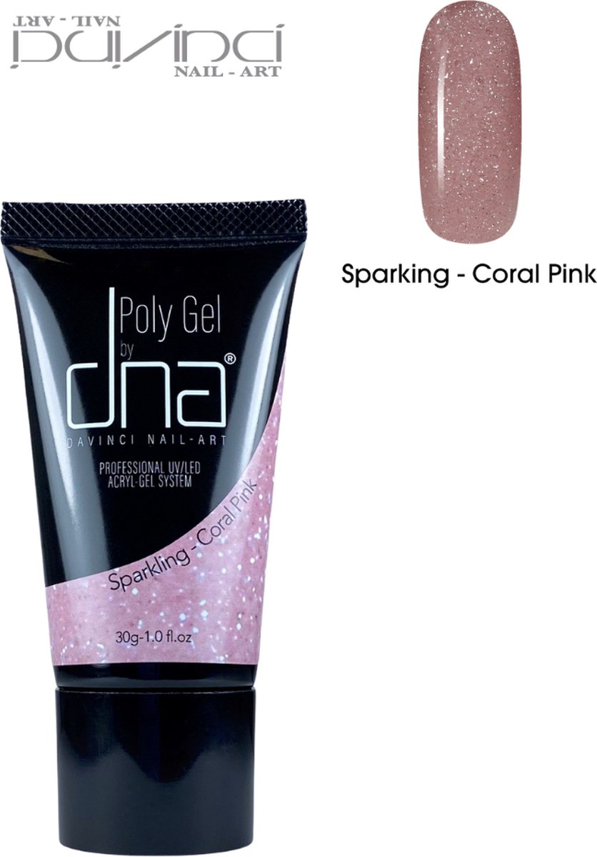 Goedkoopste DNA Poly Gel Sparkeling Coral Pink - acrylgel - polyacrylgel - nagelverlenging