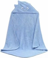 IL BAMBINI - Zachte baby badponcho - Fleece handdoek - Omslagdoek- Badcape - 90x90 cm - Blauw
