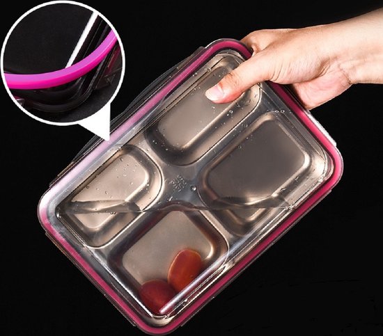 GOMETY 2 stuks roestvrijstalen snackbox, herbruikbare