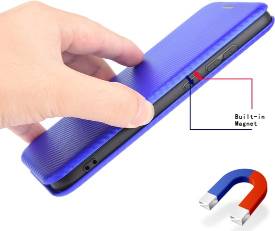 Slim Carbon Cover Hoes Etui voor iPod Touch - Blauw - 