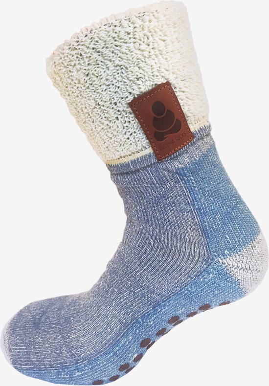 Buddha Socks chaussons antidérapants en laine chaude bleu 41/46 | bol.com