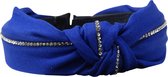 Jessidress® Dames Haar Diadeem Foulard Style Hoofdband met strass - Blauw