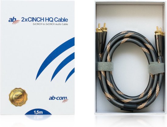 AB-COM - Kabel - HQ audio verbindingskabel 2x CINCH-CINCH lengte 1,5m |  bol.com