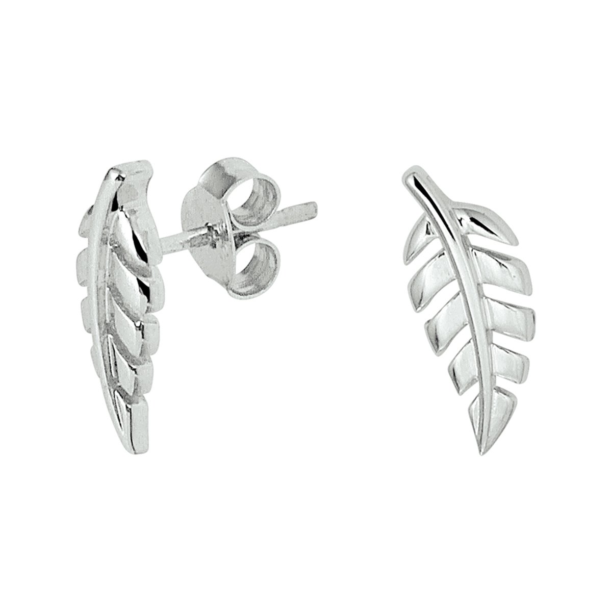 YO&NO - Oorbellen - Sieraden Vrouw -  Oorknoppen Veer - Poli - Zilver 925
