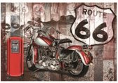 Wandbord - Motor Route 66 - Voor de Motor Liefhebber