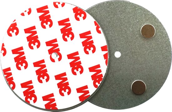 Ronde magnetische montageset met 3M tape en twee magneten.