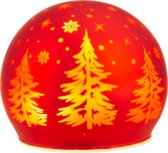 Cosy & Trendy Tafellamp - Kerst - Bal - Rood - D10cm - Glas - LED - Rode ballamp