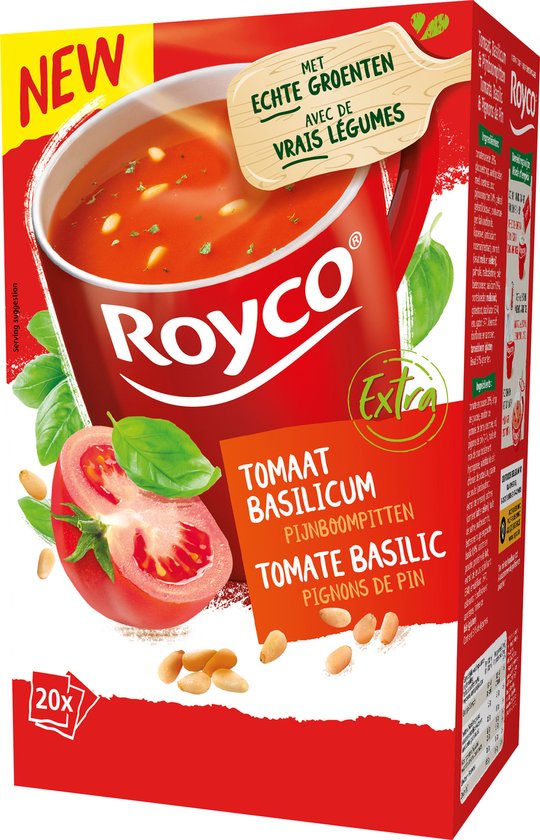 Soupe minute Royco Tomate basilic / boite 20 pièces