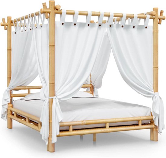 vidaXL - Hemelbed - 160x200 - cm - bamboe