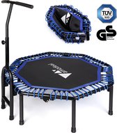FOXSPORT Hoogwaardige fitness trampoline met handvat - opvouwbare trampoline - volwassene of kindertrampoline tot 120 kg - Inclusief handgrip - Sport Trampoline