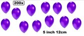 200x Mini ballon violet métallique 5 pouces (12cm) avec pompe à ballon - Festival à thème party anniversaire mariage