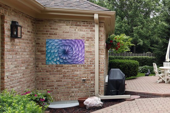 Géométrie violette sous forme d'affiche de jardin en spirale 90x60 cm - Toile de jardin / Toile d'extérieur / Peintures d'extérieur (décoration de jardin)