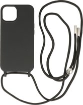 iPhone 14 Plus Hoesje Backcover Telefoonhoesje met Koord - 2.5mm Dikke - Zwart