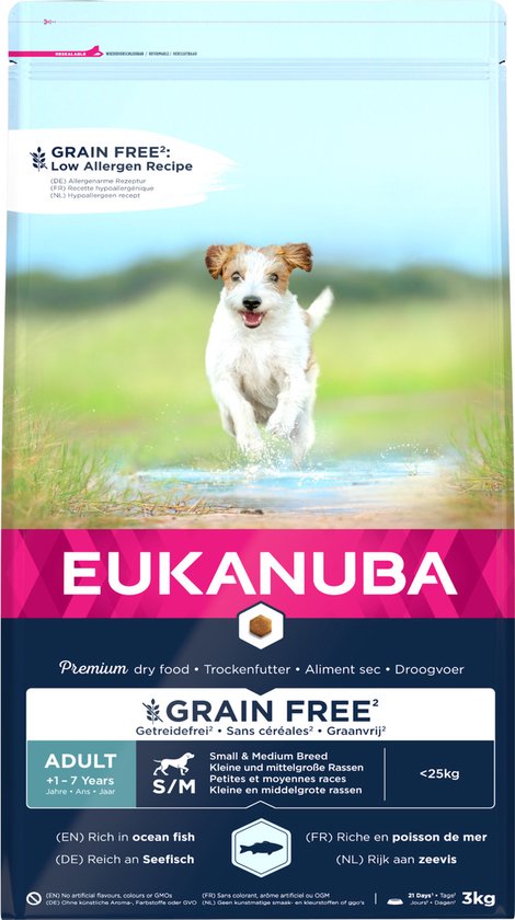 Eukanuba Adult Small Medium Grain Free Zeevis - Hondenvoer - 3 kg