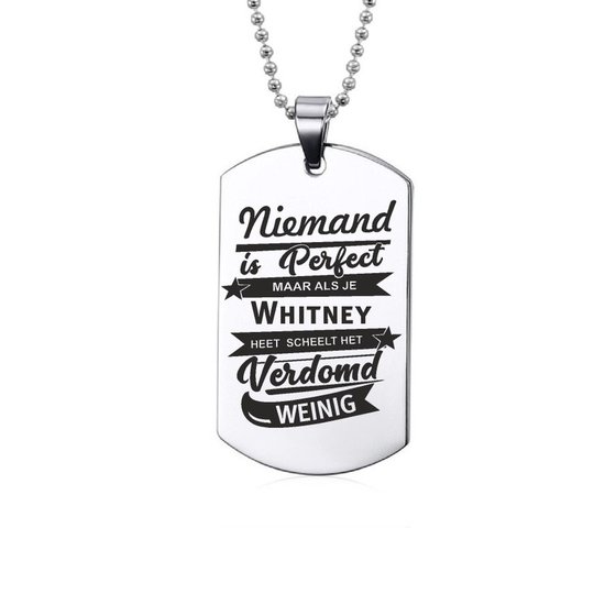 Niemand Is Perfect - Whitney - RVS Ketting