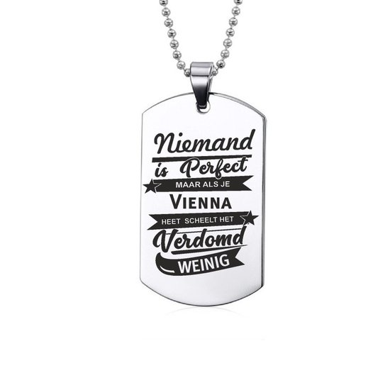 Niemand Is Perfect - Vienna - RVS Ketting