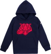 Most Hunted - kinder hoodie - tijger - navy - rood - maat 110-116