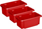 Sunware Opslagbox - 6 stuks - kunststof 7 liter rood 38 x 21 x 14 cm
