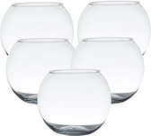 Hakbijl glas - Voordeelset van 5x stuks - Transparante kaarsenhouder/waxinelichtjes houder 7 x 9 cm