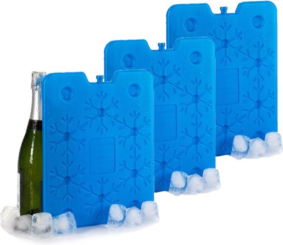 Koelelementen plat - 26 x 2 x 32 cm - blauw - 800 gram - Koelblokken/koelelementen voor koeltas/koelbox van KOEL — afbeelding 2