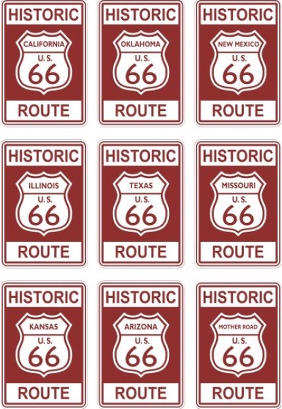 Wandbord - Historic Route 66