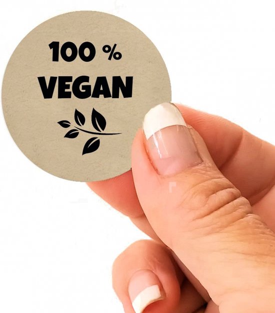 Kraft stickers 100 procent vegan Ø40mm 48 stuks Diervriendelijk