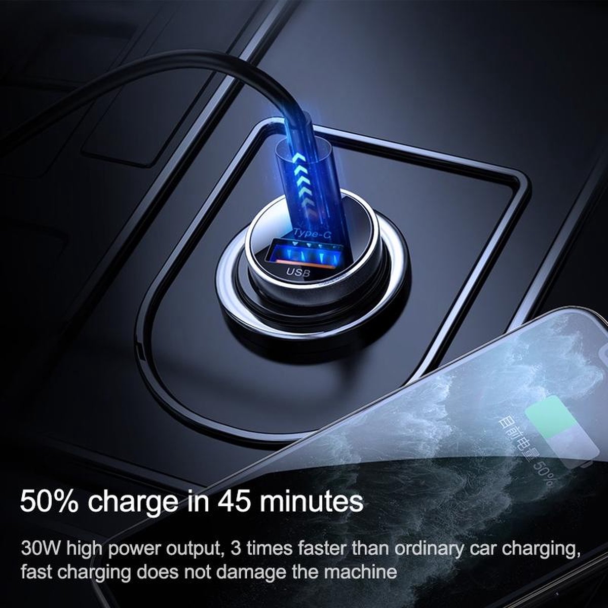 Chargeur de voiture double USB ChargeMore Zwart – Alimentation de