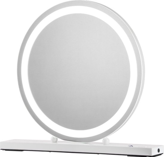 Lampe miroir LED argentée de 50 cm de large avec lumière blanc