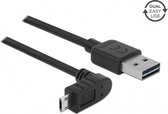 DeLOCK 83849, 0,5 m, USB A, Micro-USB B, USB 2.0, Mâle/Mâle, Noir
