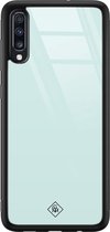 Casimoda® hoesje - Geschikt voor Samsung Galaxy A50 - Pastel Blauw - Luxe Hard Case Zwart - Backcover telefoonhoesje - Blauw