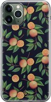 Casimoda® hoesje - Geschikt voor iPhone 11 Pro - Fruit / Sinaasappel - Siliconen/TPU telefoonhoesje - Backcover - Geen opdruk - Multi