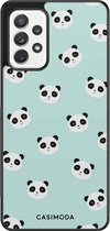 Casimoda® hoesje - Geschikt voor Samsung Galaxy A52 5G - Panda Print - Zwart TPU Backcover - Panda - Mint