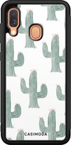 Casimoda® hoesje - Geschikt voor Samsung Galaxy A40 - Cactus Print - Zwart TPU Backcover - Planten - Groen