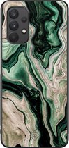 Casimoda® hoesje - Geschikt voor Samsung Galaxy A32 4G - Groen marmer / Marble - Zwart TPU Backcover - Marmer - Groen