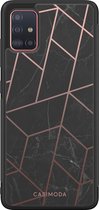 Casimoda® hoesje - Geschikt voor Samsung Galaxy A51 - Marble / Marmer patroon - Zwart TPU Backcover - Marmer - Grijs