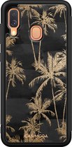Casimoda® hoesje - Geschikt voor Samsung Galaxy A40 - Palmbomen - Zwart TPU Backcover - Planten - Grijs