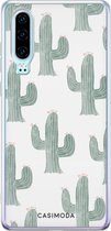 Casimoda® hoesje - Geschikt voor Huawei P30 - Cactus Print - Siliconen/TPU - Soft Case - Groen - Planten