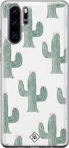 Casimoda® hoesje - Geschikt voor Huawei P30 Pro - Cactus Print - Siliconen/TPU - Soft Case - Groen - Planten