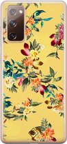 Casimoda® hoesje - Geschikt voor Samsung S20 FE - Floral Days - Backcover - Siliconen/TPU - Geel