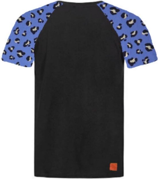 T-shirt zwart panter blauw maat 48