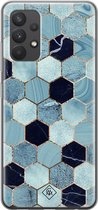 Casimoda® hoesje - Geschikt voor Samsung A32 4G - Blue Cubes - Backcover - Siliconen/TPU - Blauw