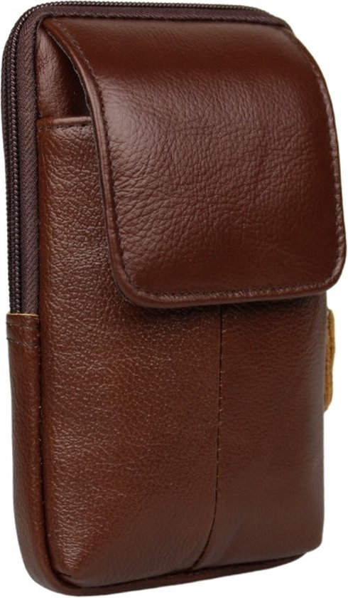 Fana Bags ceinture cuir debout - Sac ceinture cuir - Sac ceinture cuir pour ceinture - Sac téléphone homme cognac - Sac pour ceinture