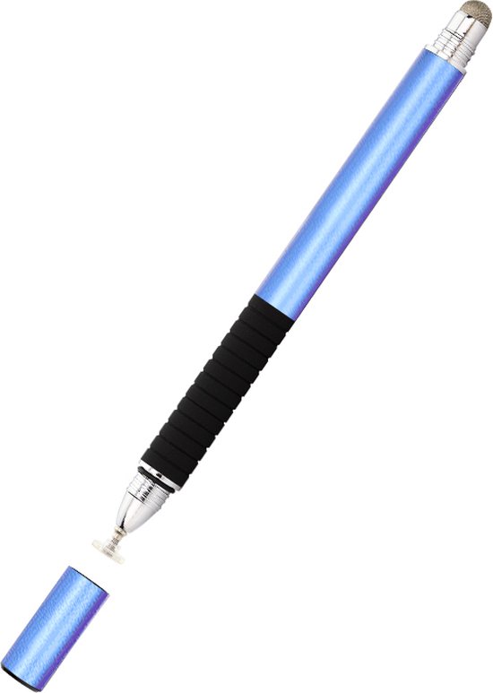 BrightNerd - Stylus Pro V7 Pen Blauw met Grip - Precisie Disc Capacitief - Geschikt voor alle Tablets waaronder Apple iPhone / Samsung Galaxy / Apple iPad 2018 / 2019 / Air / Pro / Samsung Tab 10.1 / 9.6 - Universeel