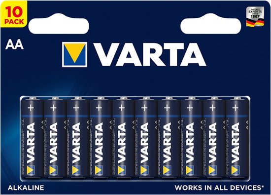 10 Batterijen AA | Alkaline - Batteries Varta | Batterij – 10 pack – Universele batterij – 1.5 Volt – LR6