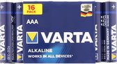 16 piles AAA | Alcaline - Piles Varta | Batterie – Paquet de 16 – Pile universelle – 1,5 Volt – LR03