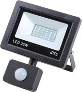 Hofftech LED Straler - Bouwlamp Smd met Sensor - 20 Watt - IP65